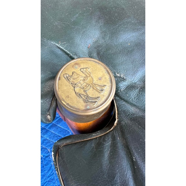 A Vintage Egyptian Camel Footstool/Ottoman, With Green Leather Seat, 1960's For Sale - Image 10 of 12