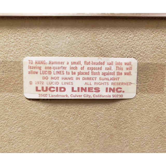 Mid-Century Modern 1972 Vintage Lucid Lines 1898 Paris Exposition Scene Art For Sale - Image 3 of 4