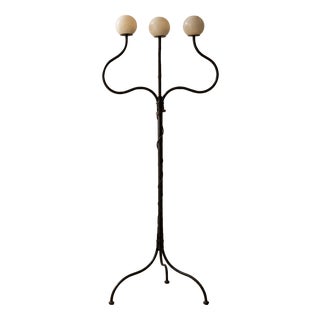 Hand-Forged Sculptural Wrought Iron Floor Candelabrum, 1990s–2000s For Sale