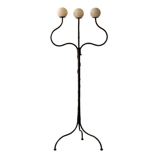Hand-Forged Sculptural Wrought Iron Floor Candelabrum, 1990s–2000s For Sale