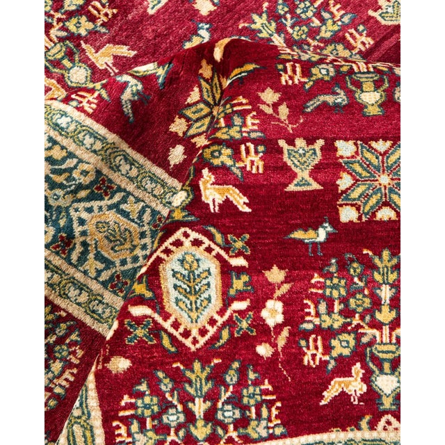 Textile Mogul Hand Knotted Area Rug, Red - 6' 3" x 9' 2" For Sale - Image 7 of 9