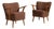 Pair of 1940s Danish Brown Mid-Century Modern Upholstered Armchairs For Sale