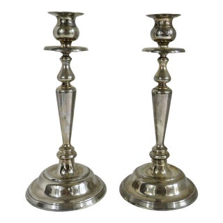 1970s Silverplate Candlesticks - a Pair For Sale