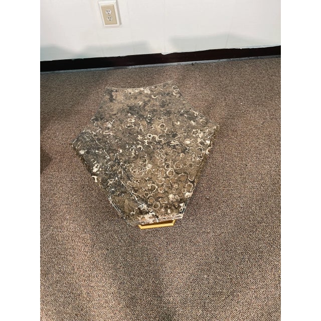 Greige Mid 20th Century Mediterranean Marble Top End Tables - a Pair For Sale - Image 8 of 9