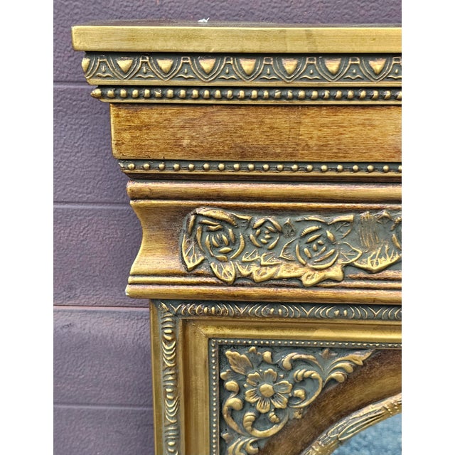 Wood Hollywood Regency Italian Versace Style Gilded Medusa Figural Wall Mirror For Sale - Image 7 of 10