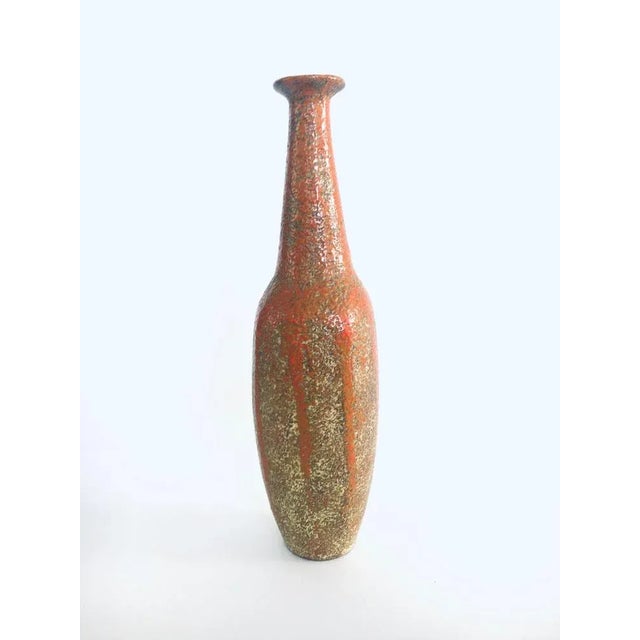 Midcentury Studio Pottery Tall Thick Glazed Vase, 1960s For Sale - Image 6 of 10