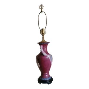 Vintage Mid 20th Century Asian Crane Lamp With Finial