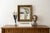 Original abstract painting in a marvelous antique golden-bronze frame. This organic piece has a palette of pale sage...
