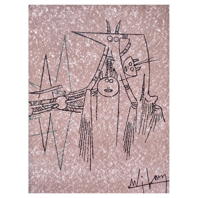 Wifredo Lam, Geneva, 1963, Double-Sided Lithograph For Sale