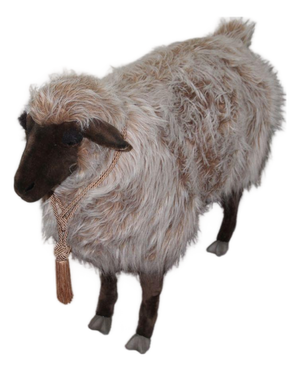 Vintage Life-Sized Stuffed Sheep Ottoman