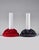 Cloche Table Lamps in Red and Black Fabric by De Pas Durbino & Lomazzi for Sirrah, 1982, Set of 2, in Very Good...
