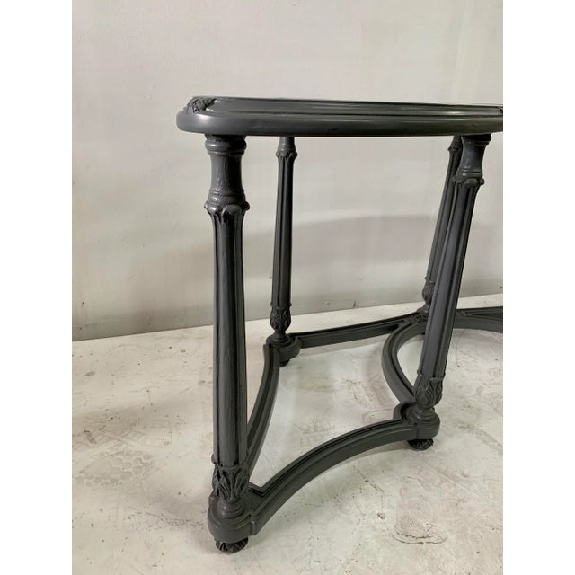 Hollywood Regency 1960s Regency Gray Lacquered Writing Desk For Sale - Image 3 of 13