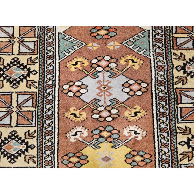 Vintage Turkish Area Rug, Handwoven Tribal Wool, Prayer Design, 1930s, 4' x 7' For Sale - Image 12 of 15