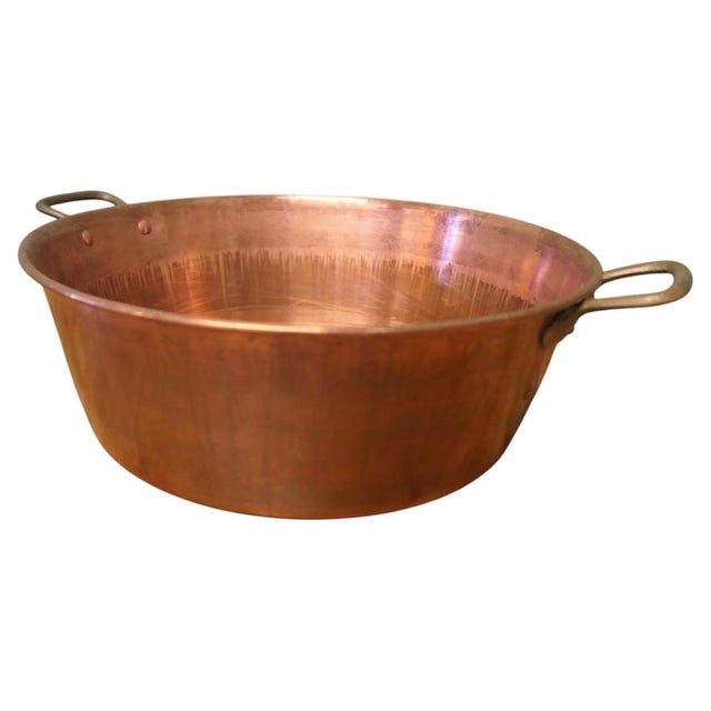Large Antique Double Handled Copper Jam Pan, 1900 For Sale - Image 6 of 6