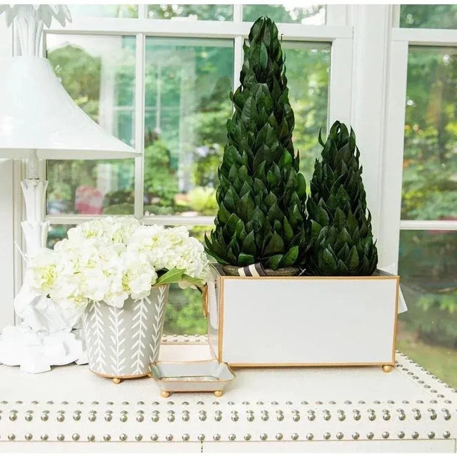 Modern Transitional Style Rectangular Cachepot For Sale In Chicago - Image 6 of 8