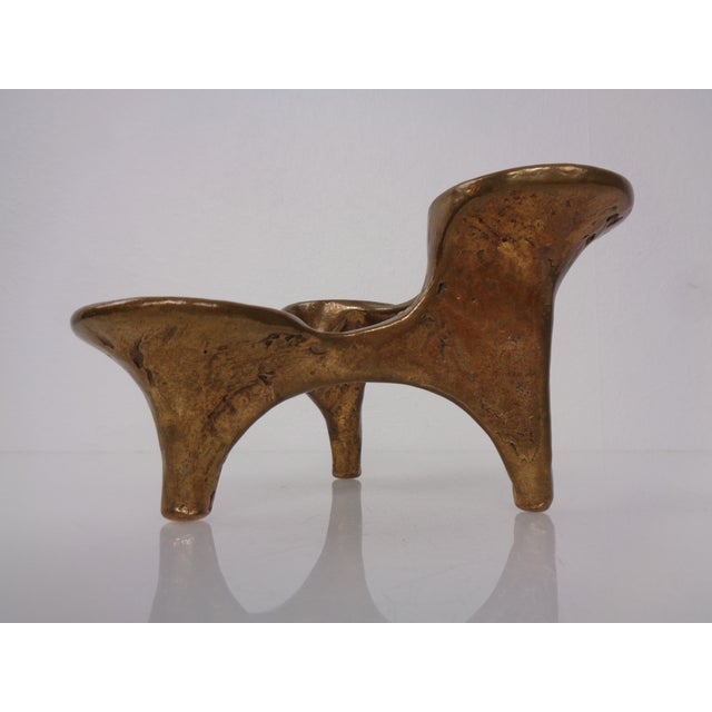 Brutalist Bronze Candleholder by Michael Harjes, 1960s For Sale - Image 11 of 18