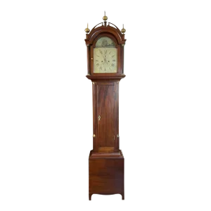 Late 18th Century Federal Massachusetts Rocking Ship Grandfather Clock by Gardner Parker