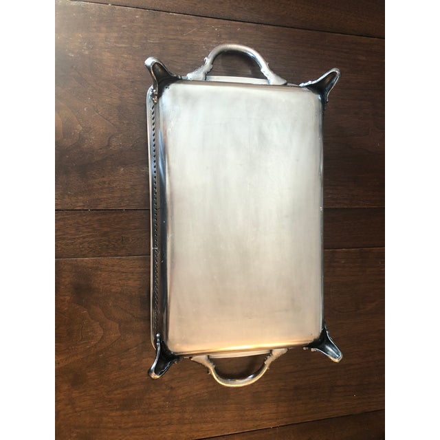 1950s Poole Silverplate Footed Serving Tray For Sale - Image 9 of 10