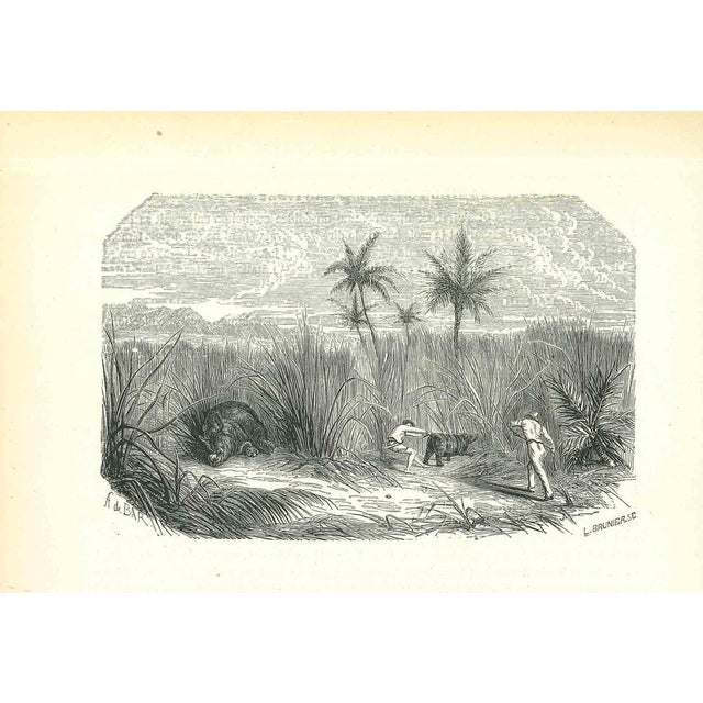 Landscape is an original lithograph on ivory-colored paper, realized by Paul Gervais (1816-1879). The artwork is from The...