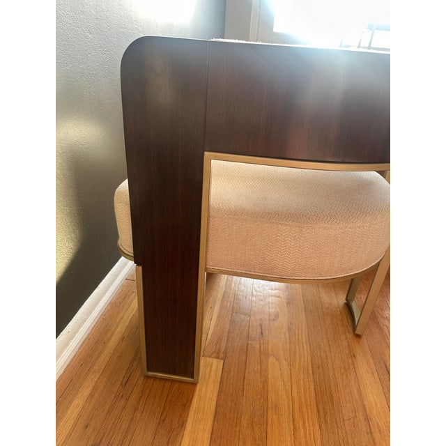 Cream Pair of Caracole “Streamliner” Accent Chairs in Aged Bourbon & Smoked Bronze For Sale - Image 8 of 13