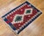 Vintage Turkish Kilim Area Rug, Handwoven Wool, Geometric Pattern, Red & Ivory, 2x3 For Sale - Image 9 of 11