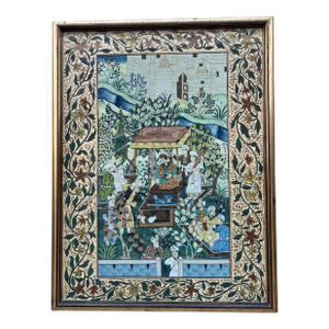Framed Asian Garden Pavillion Scene Reproduction Print