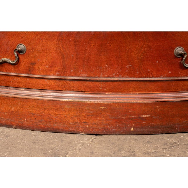 Mid 20th Century Georgian Revival Cherry Breakfront Sideboard Buffet With Glass Top For Sale - Image 12 of 12