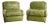 Green Eco-Leather Armchairs, 1970s, Set of 2 For Sale