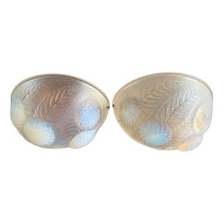 Vintage Art Deco Opalescent Glass Wall Light by René Lalique, 1921, Set of 2 For Sale