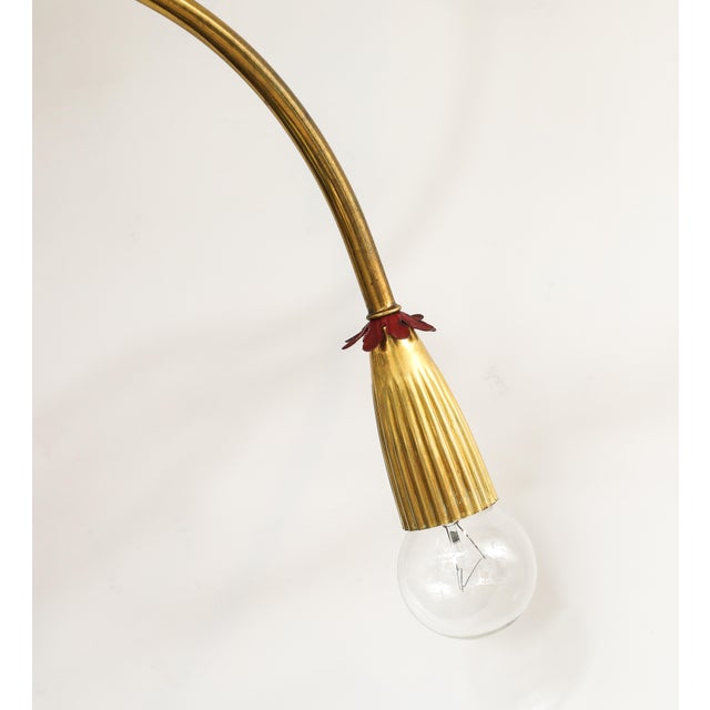 Metal 1950's Modern Large 18 Arm Brass Italian Chandelier By Lumi For Sale - Image 7 of 12