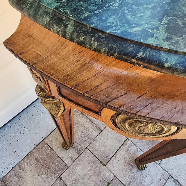 French Empire Style Console Marble Entry Table & Mirror For Sale - Image 16 of 17