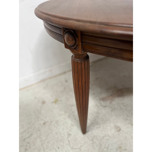 Brown Art Deco Table and Chairs in Walnut, 1930s, Set of 7 For Sale - Image 8 of 18