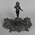 Inkwell for Writing Desk with Winged Putto in Burnished Antimony, 20th Century For Sale - Image 6 of 12