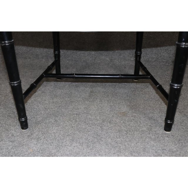 Set of 4 Faux Bamboo Chinoiserie Hollywood Regency Style Dining -All Armchairs For Sale - Image 13 of 16