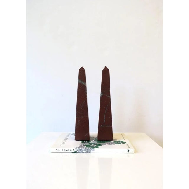 Stone Italian Marble Obelisks, Pair For Sale - Image 7 of 12