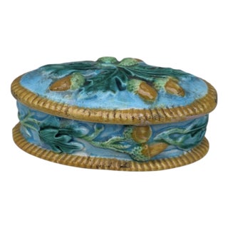 19th Century George Jones Majolica Match Box For Sale