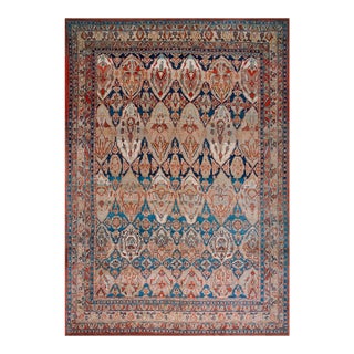 Contemporary Shield Vintage Persian Mahal Rug 9' 8" X 14' 4" For Sale