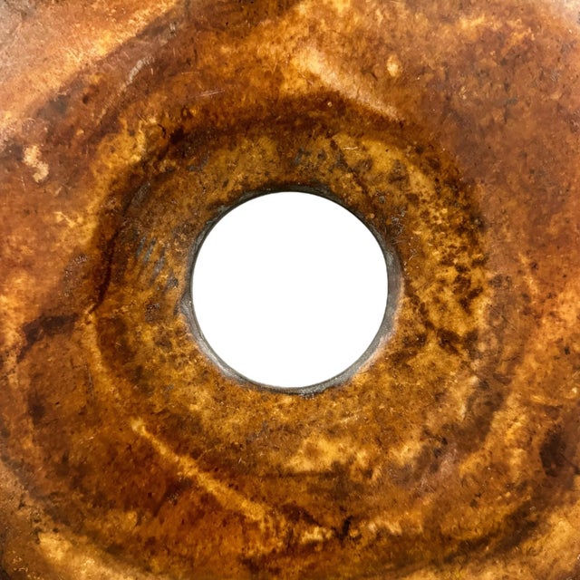 Orange Chinese Stone Axe Head on Custom Mount For Sale - Image 8 of 9