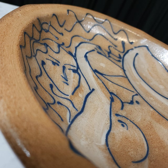 1990s 1990s Matisse Inspired Hand-Painted Nude Lady Bowl - Large For Sale - Image 5 of 10