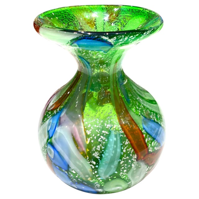 Mid 20th Century Murano Arte Vetraria Muranese AVeM Hand Blown Tutti Frutti Art Glass Vase For Sale - Image 5 of 15