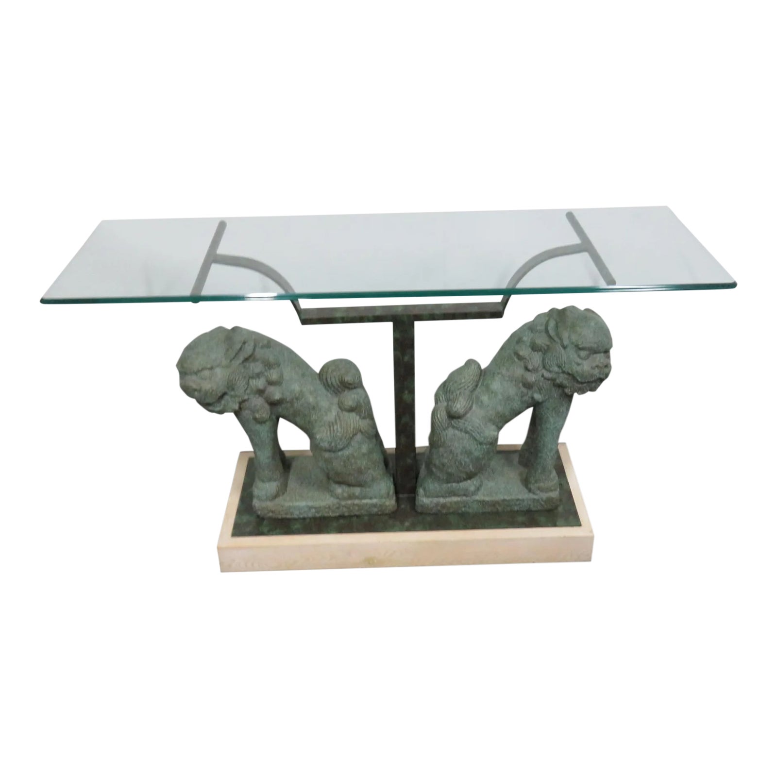 Late 20th Century Asain Design Foo Dog Console Table Chairish