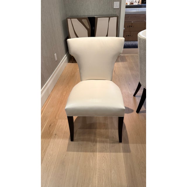 2010s Custom Designed Crate & Barrel Two-Tone Upholstered Dining Chairs – Set of 10 For Sale - Image 5 of 17