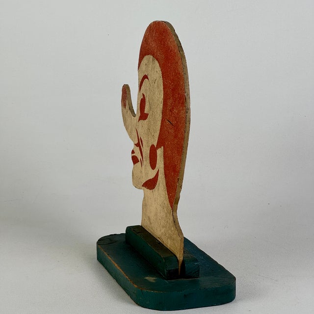 Art Deco Art Deco 1920s Circus Carnival Fair Ground Ring Toss Head Bust of Man With Red Hair & Long Nose For Sale - Image 3 of 8
