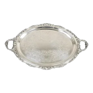 Vintage Baroque by Wallace Oval Silver Plated Victorian Serving Platter Tray