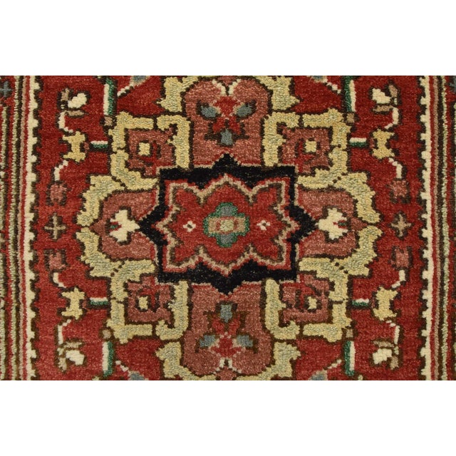 Heriz Runner 2’6” X 12′ Red Wool Traditional Hand-Knotted Oriental Rug For Sale - Image 9 of 13