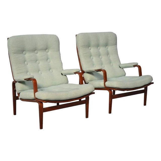 Vintage Pair of Bruno Mathsson for Dux Ingrid Lounge Chairs For Sale