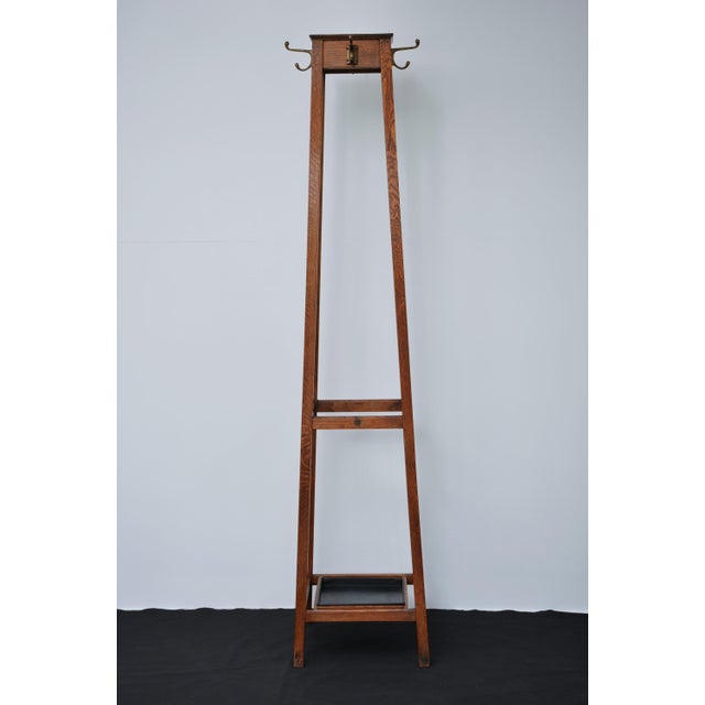 Industrial English Oak Coat Stand by Astrola, 1930 For Sale - Image 6 of 16
