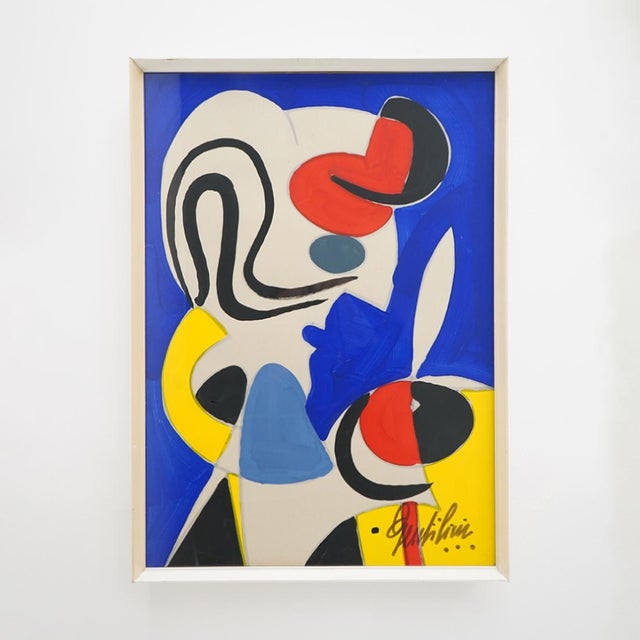 Aldo Gentilini, Composition, Tempera on Cardboard, 1970s For Sale - Image 10 of 10