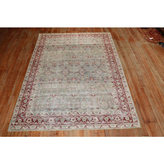 Red Antique Zabihi Collection Persian Isfahan Rug - 7'2" x 10' For Sale - Image 8 of 10