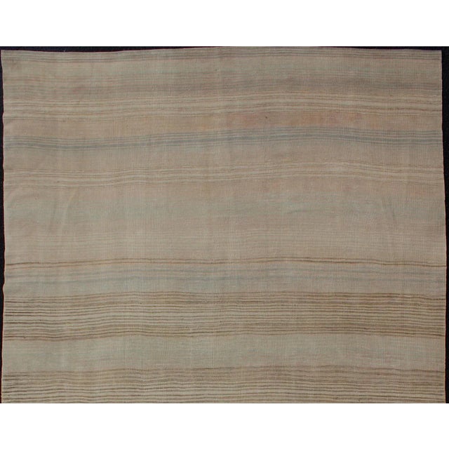 Minimalist design Kilim from Turkey, rug , country of origin / type: Turkey / Kilim, circa 1950 This vintage flat-woven...